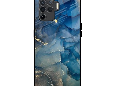 Blue Cool Marble Glass Case for Oppo F19 Pro Online now