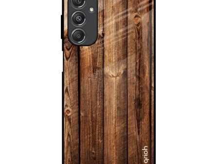 Timber Printed Glass Case for Samsung Galaxy M34 5G For Discount