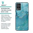 Blue Golden Glitter Glass Case for Realme 8 For Sale