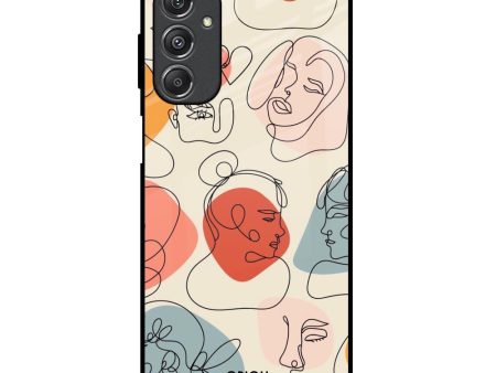 Abstract Faces Glass Case for Samsung Galaxy M34 5G Hot on Sale