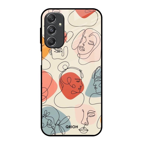 Abstract Faces Glass Case for Samsung Galaxy M34 5G Hot on Sale