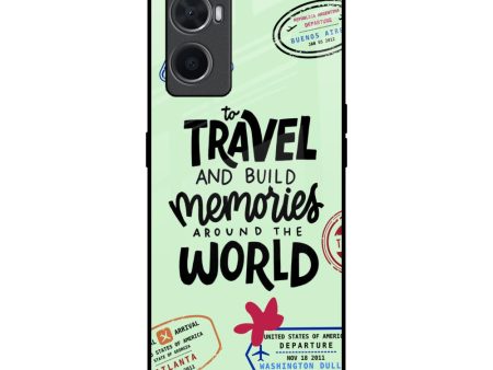 Travel Stamps Glass Case for Oppo A96 Fashion