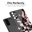 Black Cherry Blossom Glass Case for Nothing Phone 2a 5G Cheap