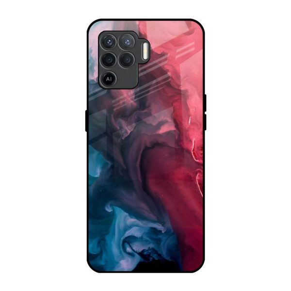 Blue & Red Smoke Glass Case for Oppo F19 Pro Discount