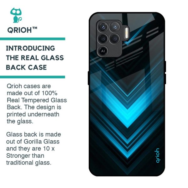 Vertical Blue Arrow Glass Case For Oppo F19 Pro Online Hot Sale