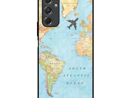 Travel Map Glass Case for Samsung Galaxy F34 5G Online Sale