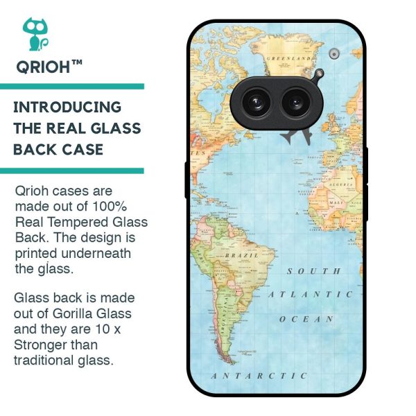 Travel Map Glass Case for Nothing Phone 2a 5G Fashion