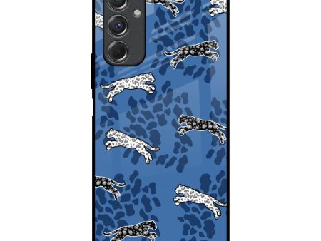 Blue Cheetah Glass Case for Samsung Galaxy F34 5G Online Sale