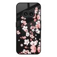 Black Cherry Blossom Glass Case for Nothing Phone 2a 5G Cheap