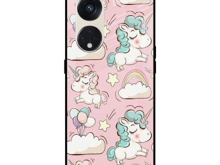 Balloon Unicorn Glass case for Oppo Reno8T 5G Online now