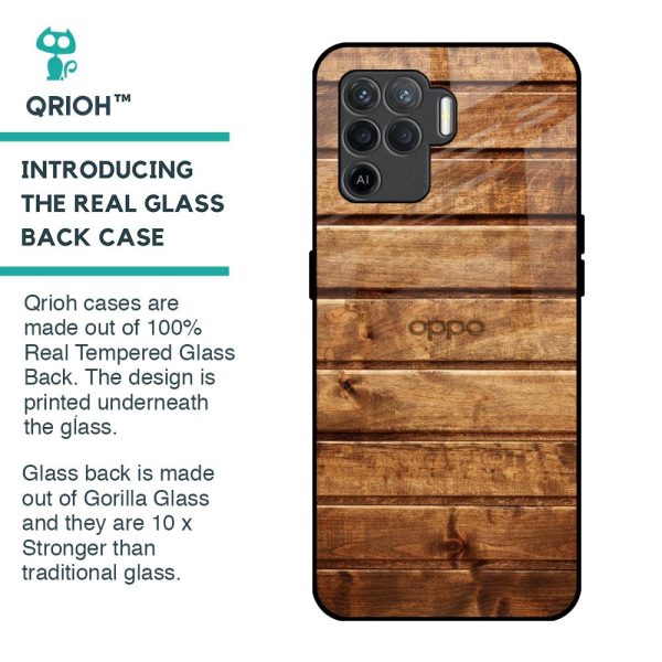 Wooden Planks Glass Case for Oppo F19 Pro Sale