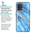 Vibrant Blue Marble Glass Case for Oppo F19 Pro Hot on Sale