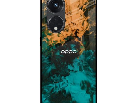 Watercolor Wave Glass Case for Oppo Reno8T 5G Cheap