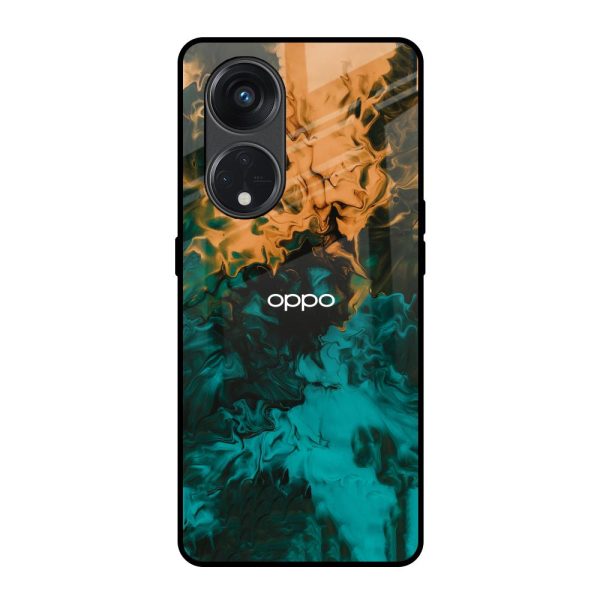 Watercolor Wave Glass Case for Oppo Reno8T 5G Cheap