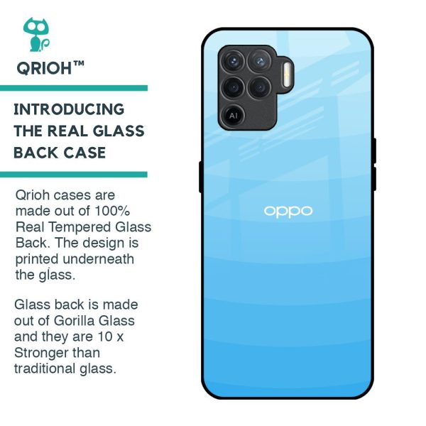 Wavy Blue Pattern Glass Case for Oppo F19 Pro Discount