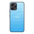 Wavy Blue Pattern Glass Case for Redmi 12 Hot on Sale