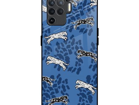 Blue Cheetah Glass Case for Oppo F19 Pro Online now