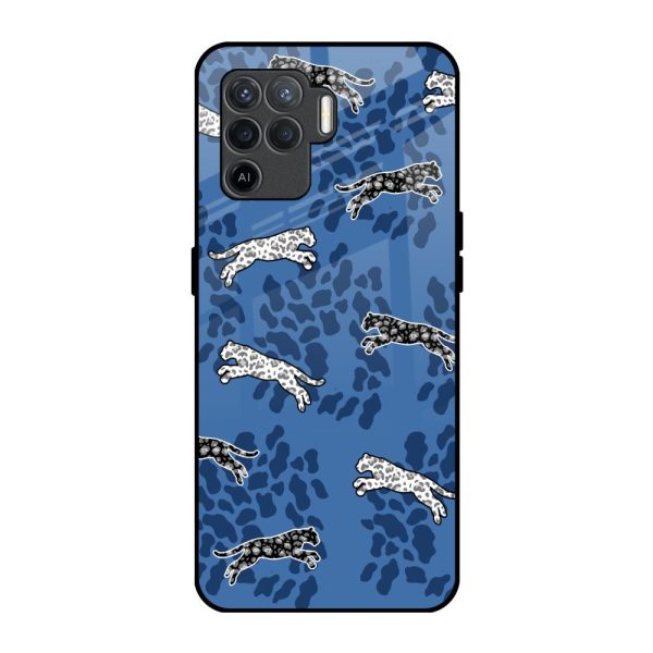 Blue Cheetah Glass Case for Oppo F19 Pro Online now