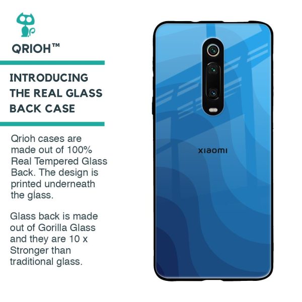 Blue Wave Abstract Glass Case for Xiaomi Redmi K20 For Discount