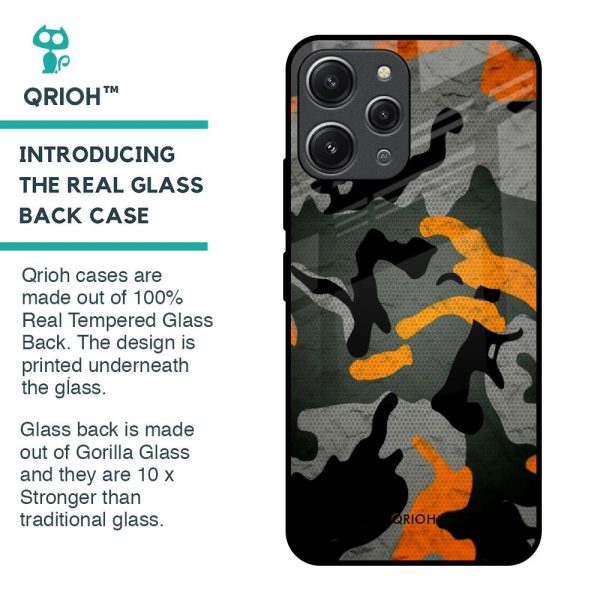 Camouflage Orange Glass Case For Redmi 12 Cheap