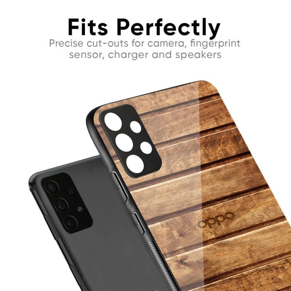 Wooden Planks Glass Case for Oppo F19 Pro Sale