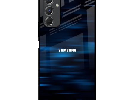 Blue Rough Abstract Glass Case for Samsung Galaxy F34 5G Discount