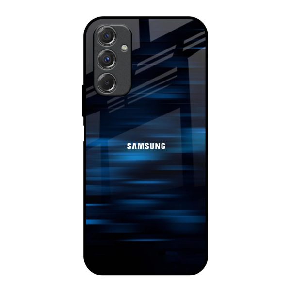 Blue Rough Abstract Glass Case for Samsung Galaxy F34 5G Discount