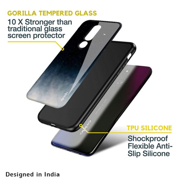 Black Aura Glass Case for Oppo A36 Fashion