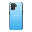 Wavy Blue Pattern Glass Case for Oppo F19 Pro Discount