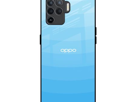 Wavy Blue Pattern Glass Case for Oppo F19 Pro Discount