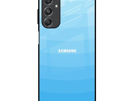 Wavy Blue Pattern Glass Case for Samsung Galaxy M34 5G Discount