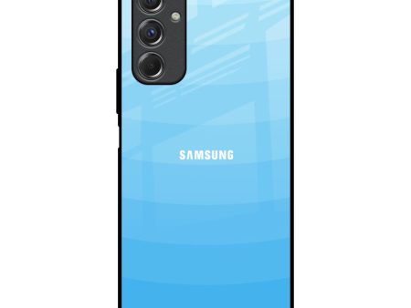 Wavy Blue Pattern Glass Case for Samsung Galaxy F34 5G For Discount