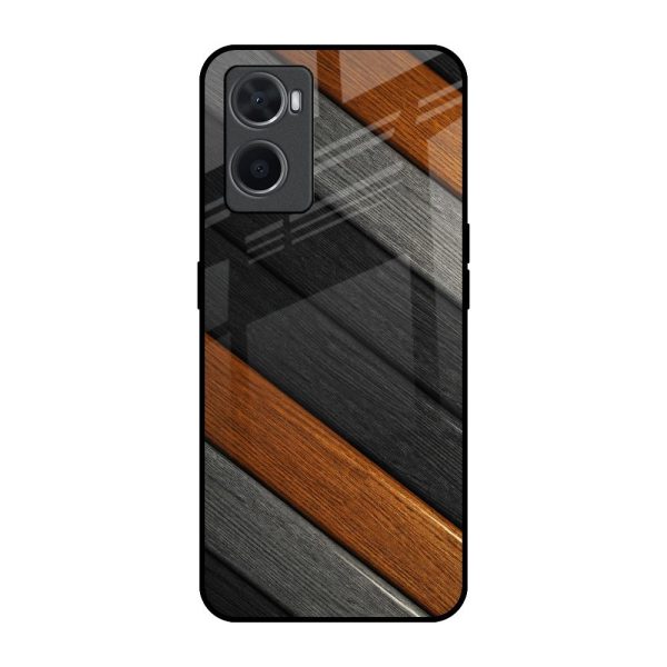 Tri Color Wood Glass Case for Oppo A36 Fashion