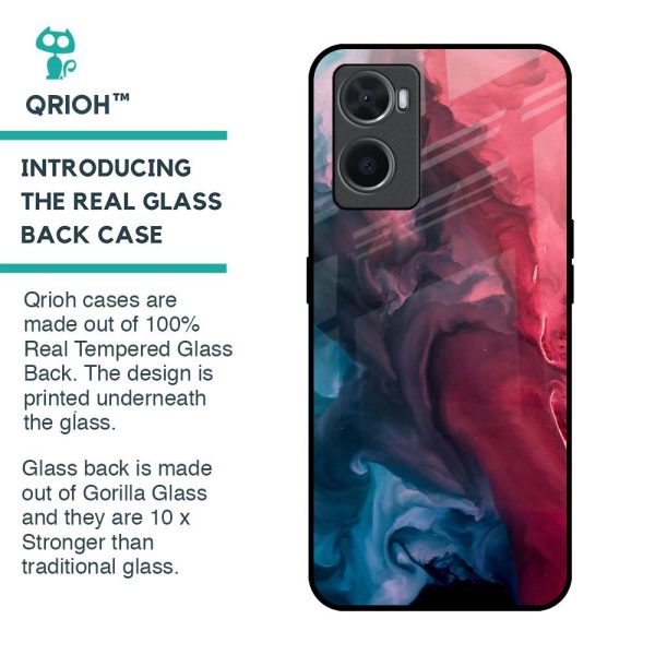 Blue & Red Smoke Glass Case for Oppo A96 on Sale