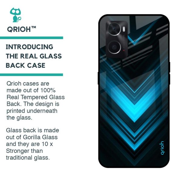 Vertical Blue Arrow Glass Case For Oppo A36 For Cheap