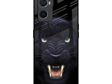 Angry Black Leopard Glass Case for Oppo A96 Online Hot Sale