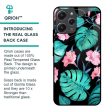 Tropical Leaves & Pink Flowers Glass Case for Redmi 12 For Cheap