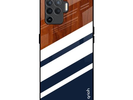 Bold Stripes Glass Case for Oppo F19 Pro For Cheap