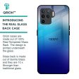 Blue Rhombus Pattern Glass Case for Oppo F19 Pro Fashion