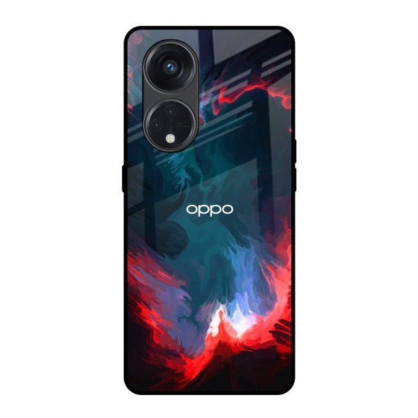 Brush Art Glass Case For Oppo Reno8T 5G Online Sale