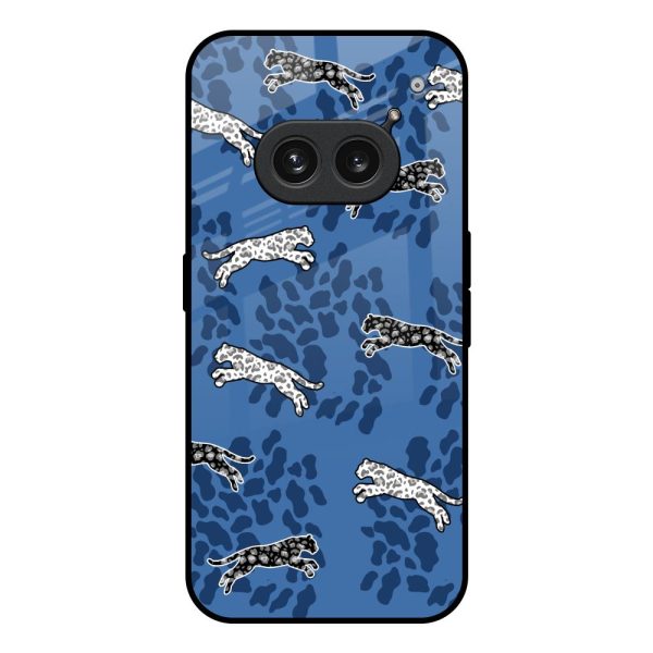 Blue Cheetah Glass Case for Nothing Phone 2a Plus For Cheap