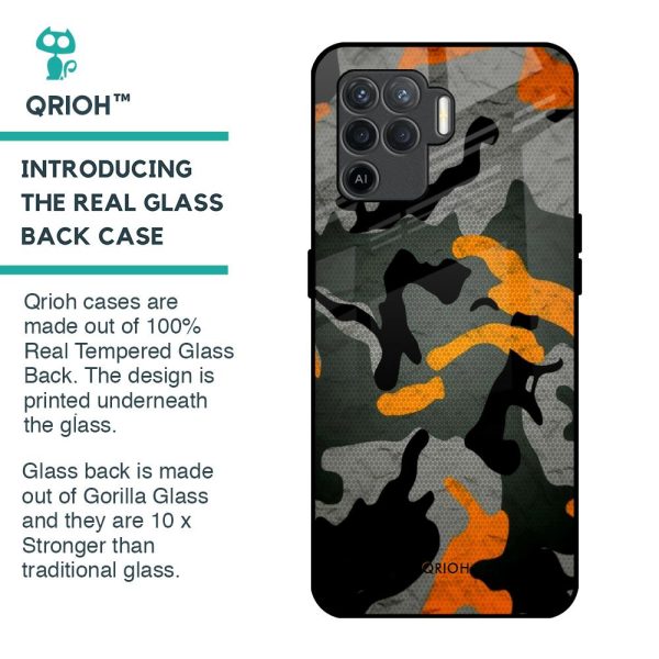 Camouflage Orange Glass Case For Oppo F19 Pro Supply