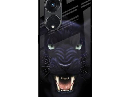 Angry Black Leopard Glass Case for Oppo Reno8T 5G Hot on Sale