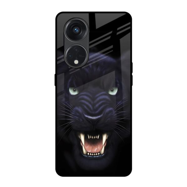 Angry Black Leopard Glass Case for Oppo Reno8T 5G Hot on Sale