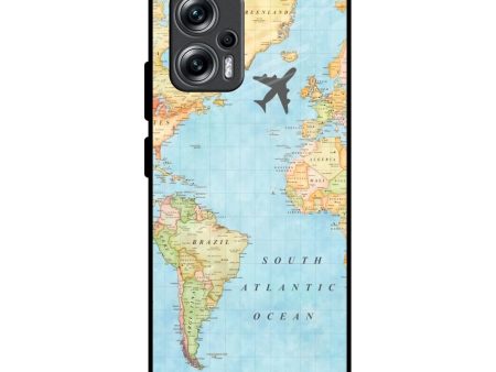 Travel Map Glass Case for Redmi K50i 5G Fashion