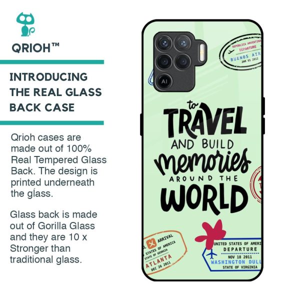 Travel Stamps Glass Case for Oppo F19 Pro For Sale