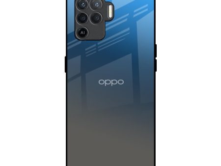 Blue Grey Ombre Glass Case for Oppo F19 Pro Online now