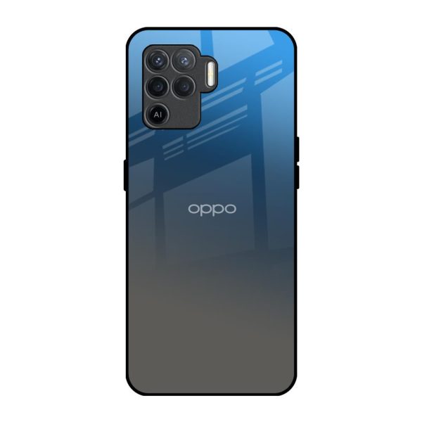 Blue Grey Ombre Glass Case for Oppo F19 Pro Online now