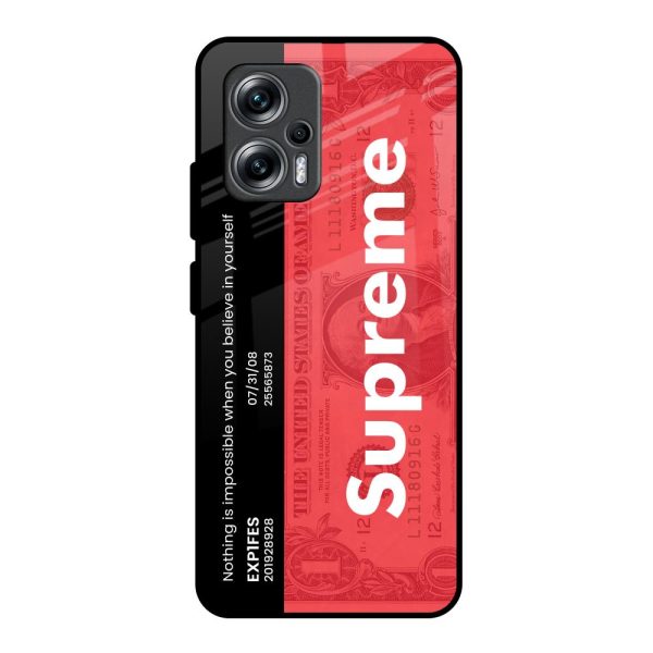 Supreme Ticket Glass Case for Redmi K50i 5G Fashion