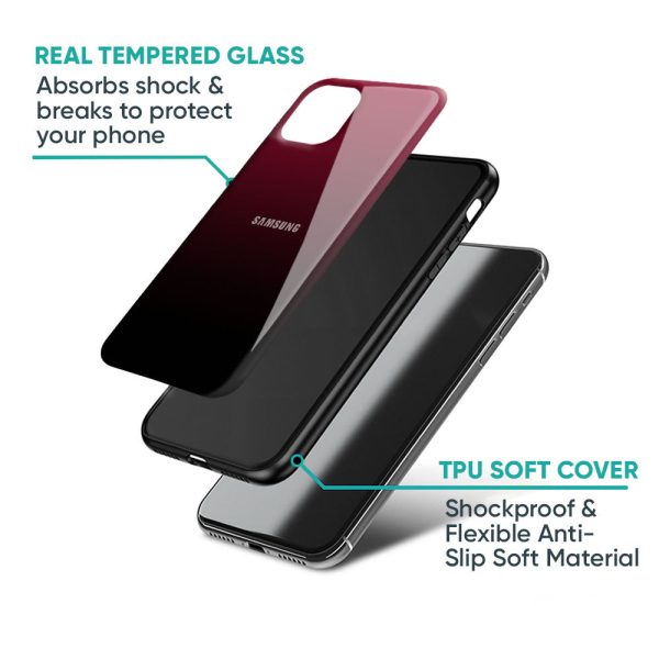 Wine Red Glass Case For Samsung Galaxy M34 5G Online Hot Sale